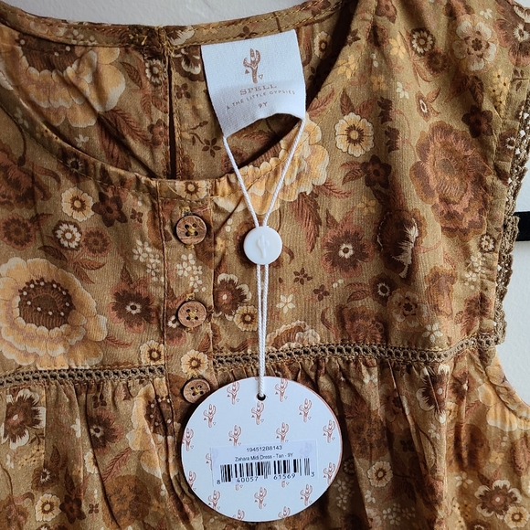 NWT Little Gypsies Zahara Midi Dress in Tan - Picture 4 of 7
